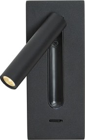 Set di 2 lampade da parete moderne nere con LED inclusi - Plaza