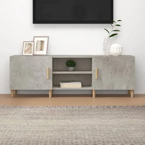 Mobile porta tv grigio cemento 150x30x50cm in legno multistrato