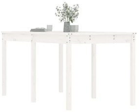 Tavolo da Giardino Bianco 159,5x82,5x76cm Legno Massello Pino