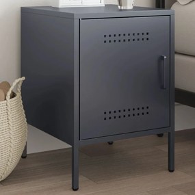 Comodino Antracite 36x39x50,5 Cm İn Acciaio /
