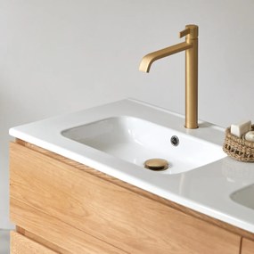 Tikamoon - Mobili da bagno in quercia con lavabi in ceramica Easy 120