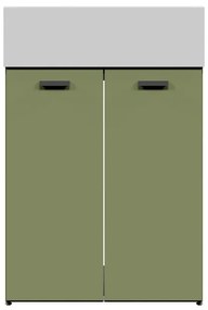 Mobile da bagno sotto lavabo COLAVENE Nobu verde opaco L 59 x H 71 x P 49 cm 2 ante, lavabo non incluso