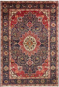 Tabriz Tappeto persiano 210 x 300 Blu (Iran) Annodato A Mano