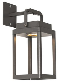 Lampada da parete per esterni grigio scuro con LED ricaricabile - Yara