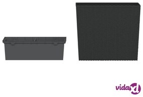 vidaXL Fioriera con Interno Rimovibile Antracite 12 / 44 L PP Rattan