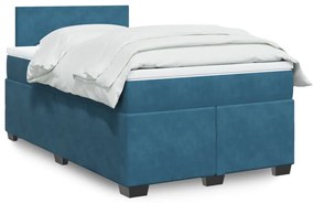 Giroletto A Molle Con Materasso Blu Scuro 120x200 Cm İn Velluto /