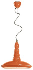 Lampadario Vintage Vague Vintage Ferro E Ceramica Arancio 1 Luce E27 40Cm
