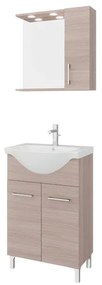 Mobile sottolavabo e lavabo con sifone Symoa per vasca centrale legno naturale in truciolare L 55 x H 81.5 x P 50.5 cm, 2 ante