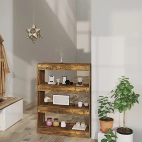 Libreria/divisorio rovere fumo 80x30x103 cm legno multistrato