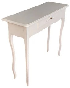 Consolle FABIOLA in legno con cassetto e struttura in pioppo BIANCO INVECCHIATO