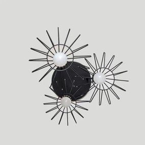 Lampadario a sospensione con cavo SOLANO 3xE27/15W/230V nero/oro