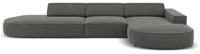Divano angolare in velluto grigio (angolo destro) Jodie - Micadoni Home