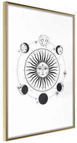 Poster  Sun and Moon  Cornice Quadri Cornice d'oro, Larghezza x Altezza Home decor 20x30