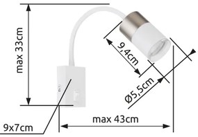 Globo 57851W - Faretto da parete BRISBON 1xGU10/25W/230V bianco/cromo