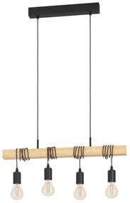 Eglo 32916 - Lampadario a sospensione con filo TOWNSHEND 4xE27/60W/230V