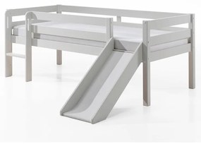 Letto rialzato per bambini bianco con scivolo , 90 x 200 cm Pino - Vipack