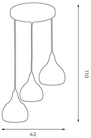 Lampadario su filo AKTAN 3xE27/60W/230V nero tondo