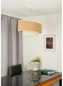 Duolla - Lampadario a sospensione con filo DOUBLE OVAL YUTE 2xE27/15W/230V marrone/color crema