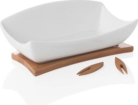 Ciotola da portata in porcellana bianca e bambù Hors D'Oeuvre - Brandani