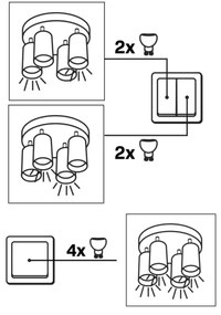 Faretto BAMBOO 4xGU10/10W/230V nero