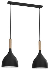 Lampadario a sospensione con filo NOAK WOOD 2xE27/60W/230V