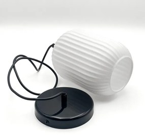 Lampadario a sospensione con filo HARMA 1xE27/15W/230V diametro 14 cm bianco/nero