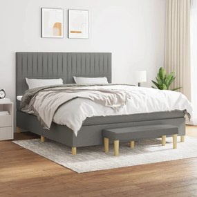 Giroletto A Molle Con Materasso Grigio Scuro 160x200 Cm Tessuto /