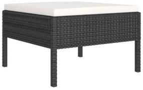 Set Divani da Giardino 8 pz con Cuscini in Polyrattan Nero