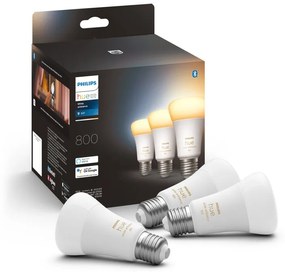 Set da 3 lampadine LED, E27 goccia, trasparente, cct, 8.5W= 806LM (equiv 60 W), 42° dimmerabile, PHILIPS HUE