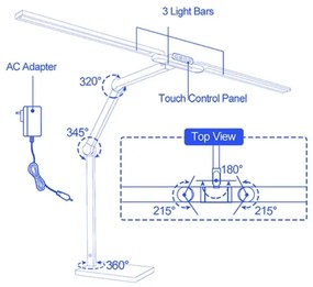 Brilagi-LED Lampada da tavolo dimmerabile a sfioramento VARIO LED/24W/230V 3000-6500K nero