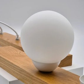 Lampadario a sospensione con filo CORTINA 2xE27/15W/230V + 2xG9/5W/230V bianco/quercia