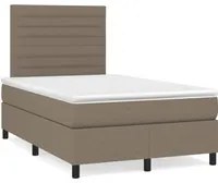 Letto a Molle con Materasso e LED Tortora 120x190 cm in Tessuto 3270208