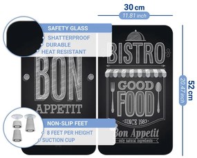 Set di 2 copri stufe in vetro, 52 x 30 cm Bon Appetit - Wenko