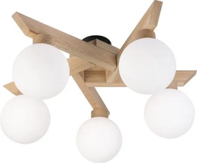 Plafoniera ANTONIO 5xG9/5W/230V rovere/bianco