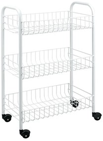 Carrello portaoggetti bianco in metallo 41x63x23 cm Siena – Metaltex