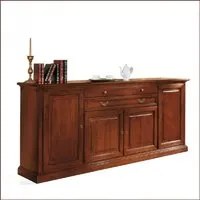 Madia credenza in legno massello 4 ante tinta noce l.245 p.52 h.110 - Mobili 2G