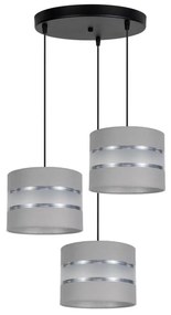 Lampadario su corda CORAL 3xE27/60W/230V grigio