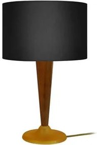 Tosel  Lampade d’ufficio lampada da comodino tondo vetro e legno noce e nero  Tosel
