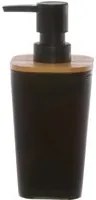 Dispenser sapone nero in bambù, da 7,6x7,3x17,5 cm
