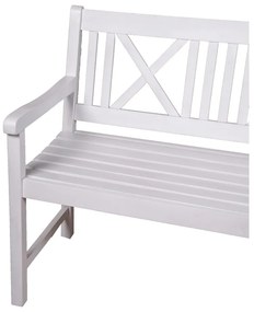 Panchina da giardino in legno bianco Malmö - Garden Pleasure
