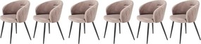 Set di 6 sedie K430 in velluto beige