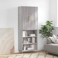 Credenza Grigio Sonoma 69,5x34x180 cm in Legno Multistrato 3196065