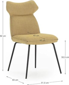 Set di 2 sedie da pranzo color senape Dara - Marckeric