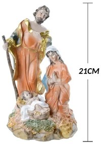 Trade Shop - Presepe Natività In Resina Scenario Sacra Famiglia Decorazioni Natalizie 21cm
