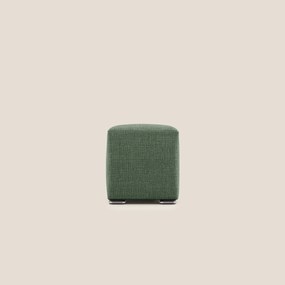 Cube pouf in morbido tessuto impermeabile ad intreccio melangiato T06 verde