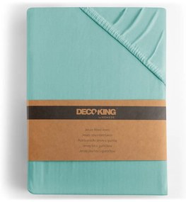 Lenzuolo con angoli turchese in jersey 200x200 cm Amber – Restilo