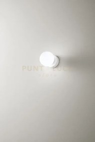 Applique in vetro e metallo bianco opaco maga 1 luce attacco g9 d.10cm