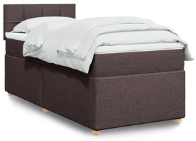 Giroletto A Molle Con Materasso Marrone Scuro 90x190cm Tessuto /