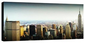 Stampa su tela Foggy New York skyline, multicolore 140 x 70 cm