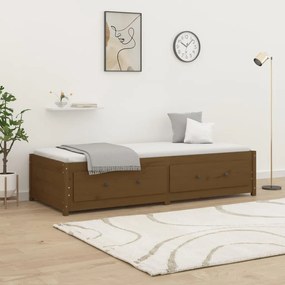 Dormeuse marrone miele 90x200 cm in legno massello di pino